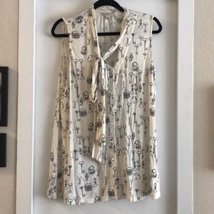 Cabi Black and White Keys Please Blouse